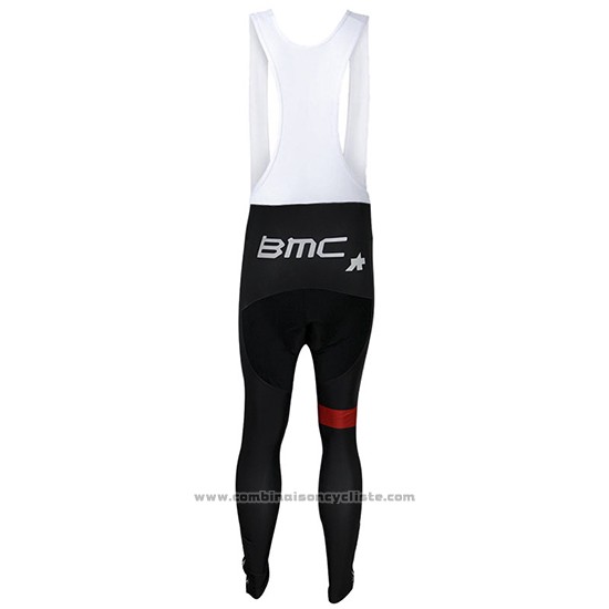 2017 Maillot Cyclisme BMC Rouge et Vert Manches Longues et Cuissard